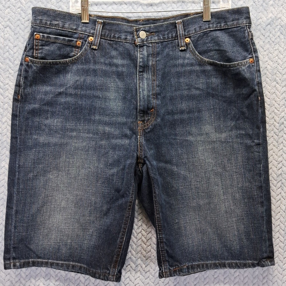 Levis 541 Mens Athletic Fit Denim Shorts Dark Wash Blue Size 38 Summer Dadcore - Picture 1 of 8